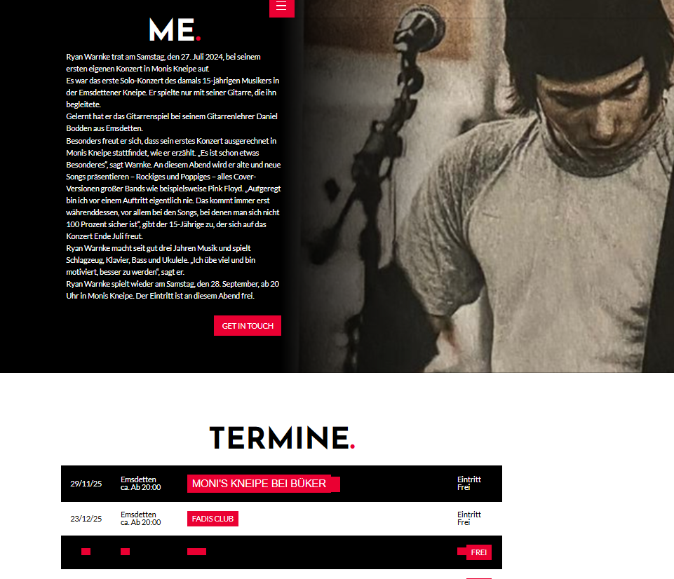 Web Screen ryanwarnke.de